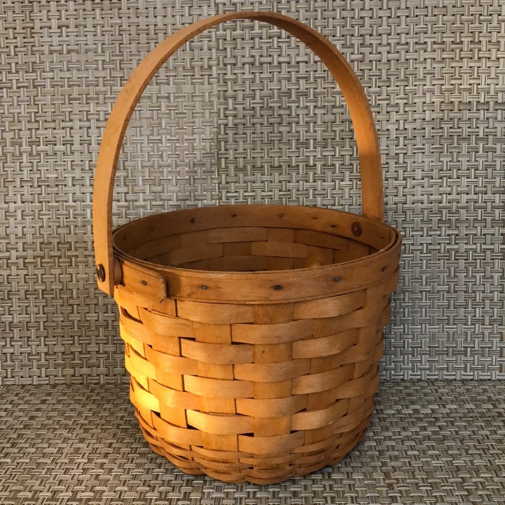 Longaberger 1995 Round Handle Basket With Domed Bottom